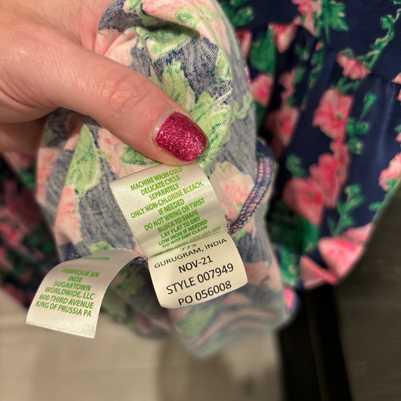 Lilly Pulitzer Geanna Dress in Oyster Bay Navy Devine Size Medium - Picture 10 of 13